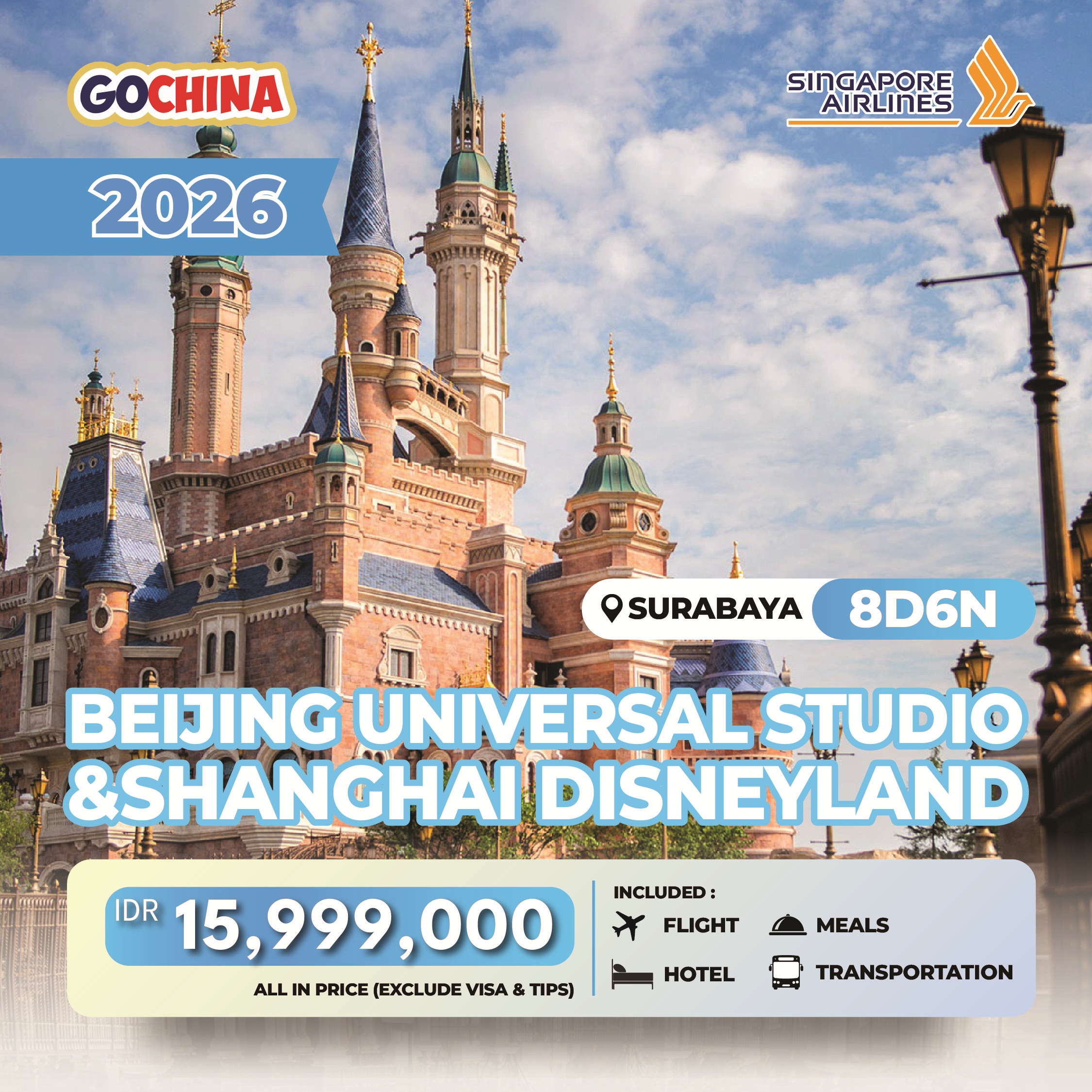 BEIJING UNIVERSAL STUDIO & SHANGHAI DISNEYLAND 8D START SURABAYA