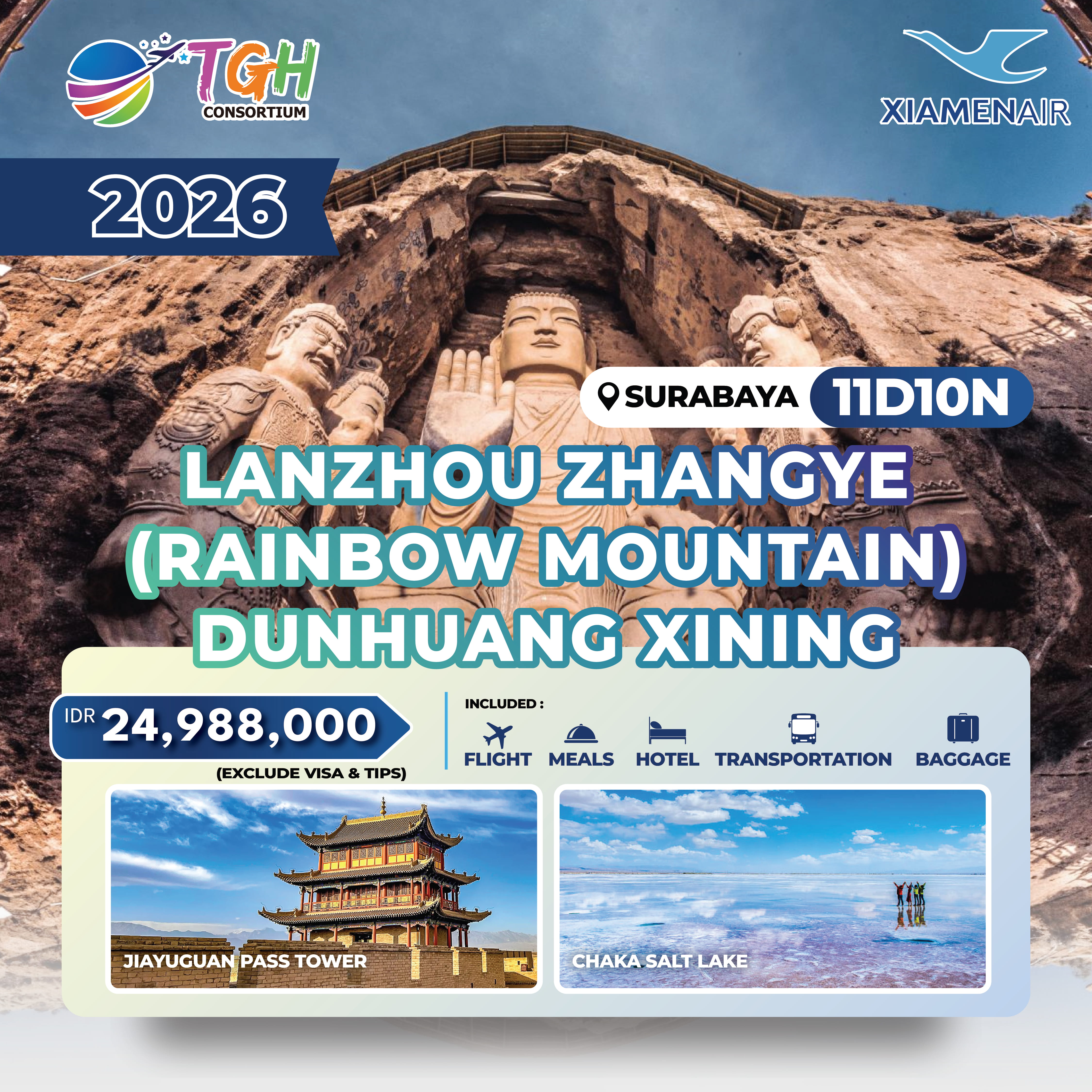 MF - LANZHOU ZHANGYE (RAINBOW MOUNTAIN) DUNHUANG XINING 11D START SURABAYA