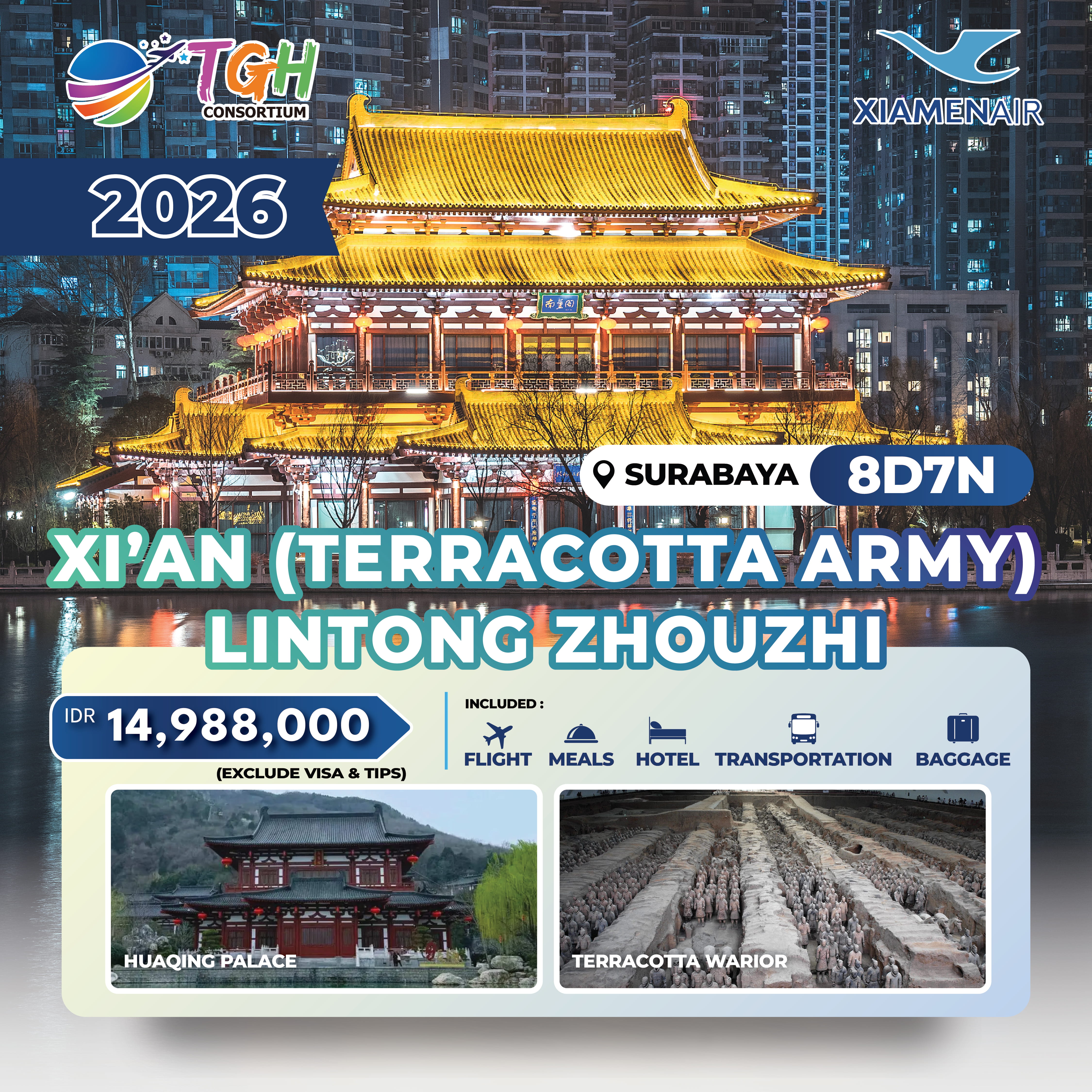 MF - XI A'N (TERRACOTTA ARMY) LINTONG ZHOUZHI 8D START SURABAYA